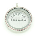 New design stainless steel round letter floating locket plates jewelry